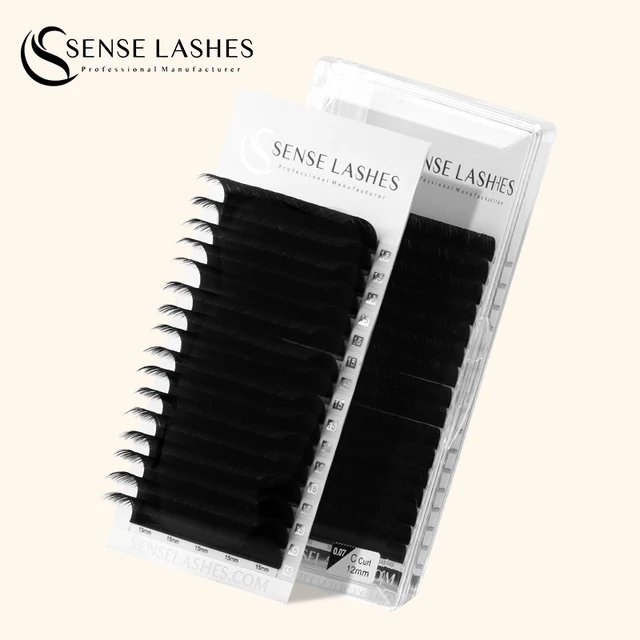 SENSE LASHES 16-rzędowe sztuczne rzęsy syntetyczne norki pojedyncze rzęsy matowe czarne miękkie naturalne przedłużanie rzęs hurtownia
