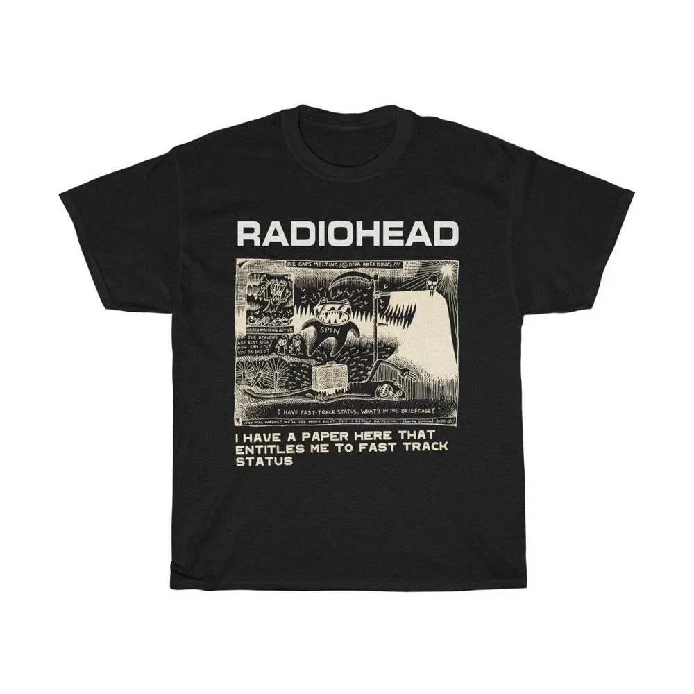 Radiohead T Shirt Men Fashion Summer Female T-shirts Kids Hip Hop Tops Arctic Monkeys Tees Women Tops Rock Boy Camisetas Hombre