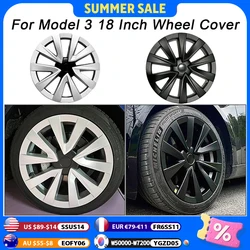 4PCS HubCap for Replacement Tesla Model 3 Wheel Cover Automobile 18 Inch Hub cap Full Rim Cover Accessories 2018-2023 Wheel Cap