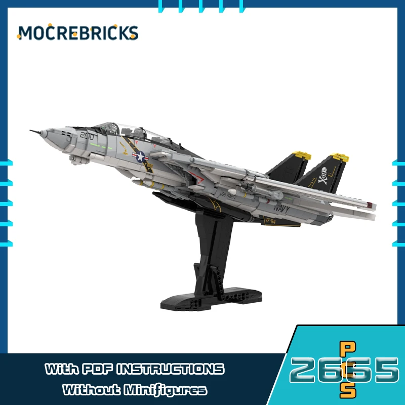 MOC Building Blocks F-14A Tomcat Fighter Model Carrier based Aircraft Assembly Technology Bricks Toy Children\'s Birthday Gift