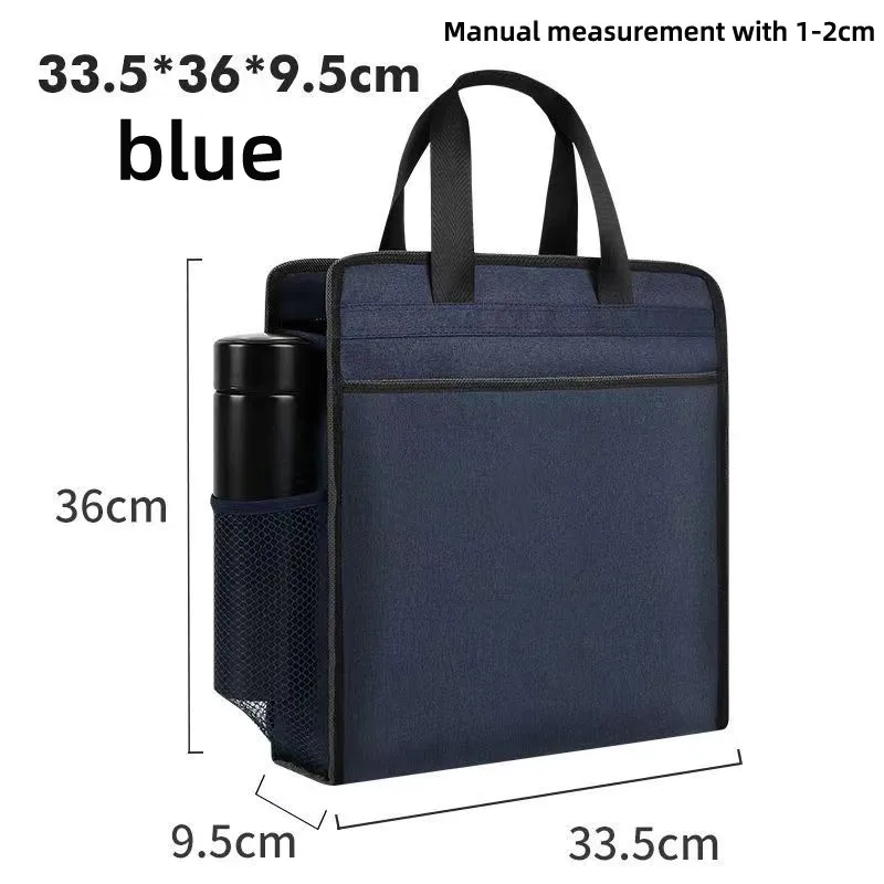 Business File Bags Thickened 3D Large Capacity File Bags A4 Vertical File Bags School Office Black Blue Red