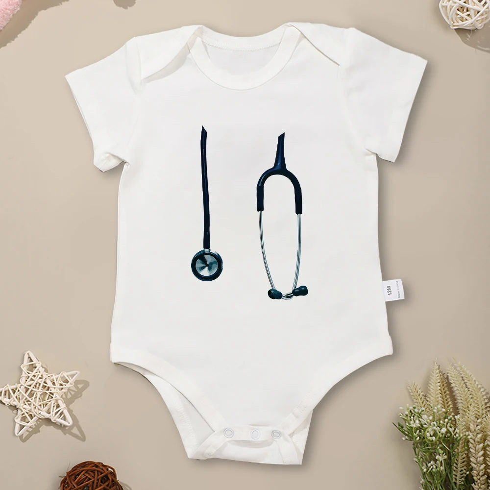 Funny Little Doctor Baby Onesies Cute Popular Style Toddler Girl Jumpsuit Short Sleeve O-neck Cotton Infant Boy Bodysuit