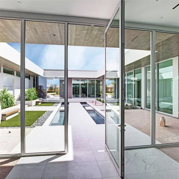 

#for Australia standard modern aluminum casement door luxury aluminum French exterior door with double glass for apartment