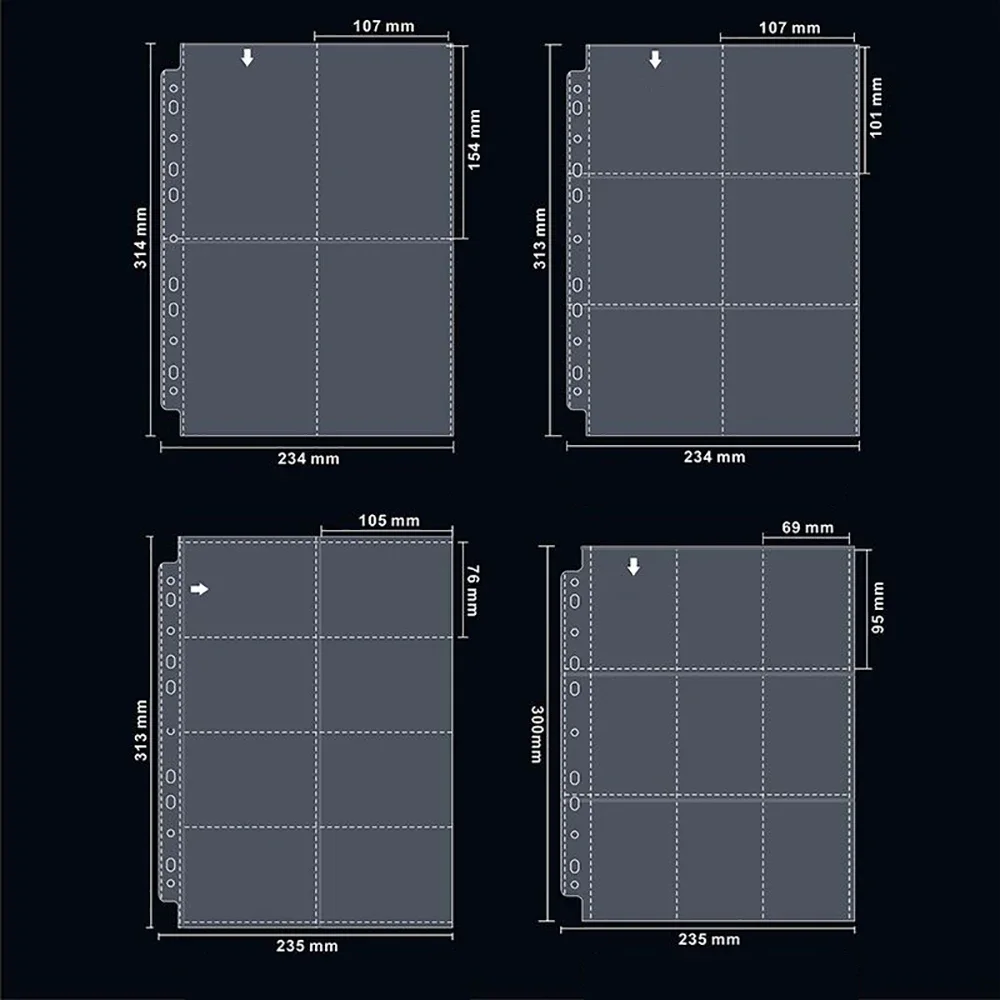 A4 Photocard Binder 2/4/6/8/9/10/12/16/20 Pocket Sleeves Thickened Photo Sleeves 4x6 10x15 5x7 PVC Free Album Photo Refill Pages