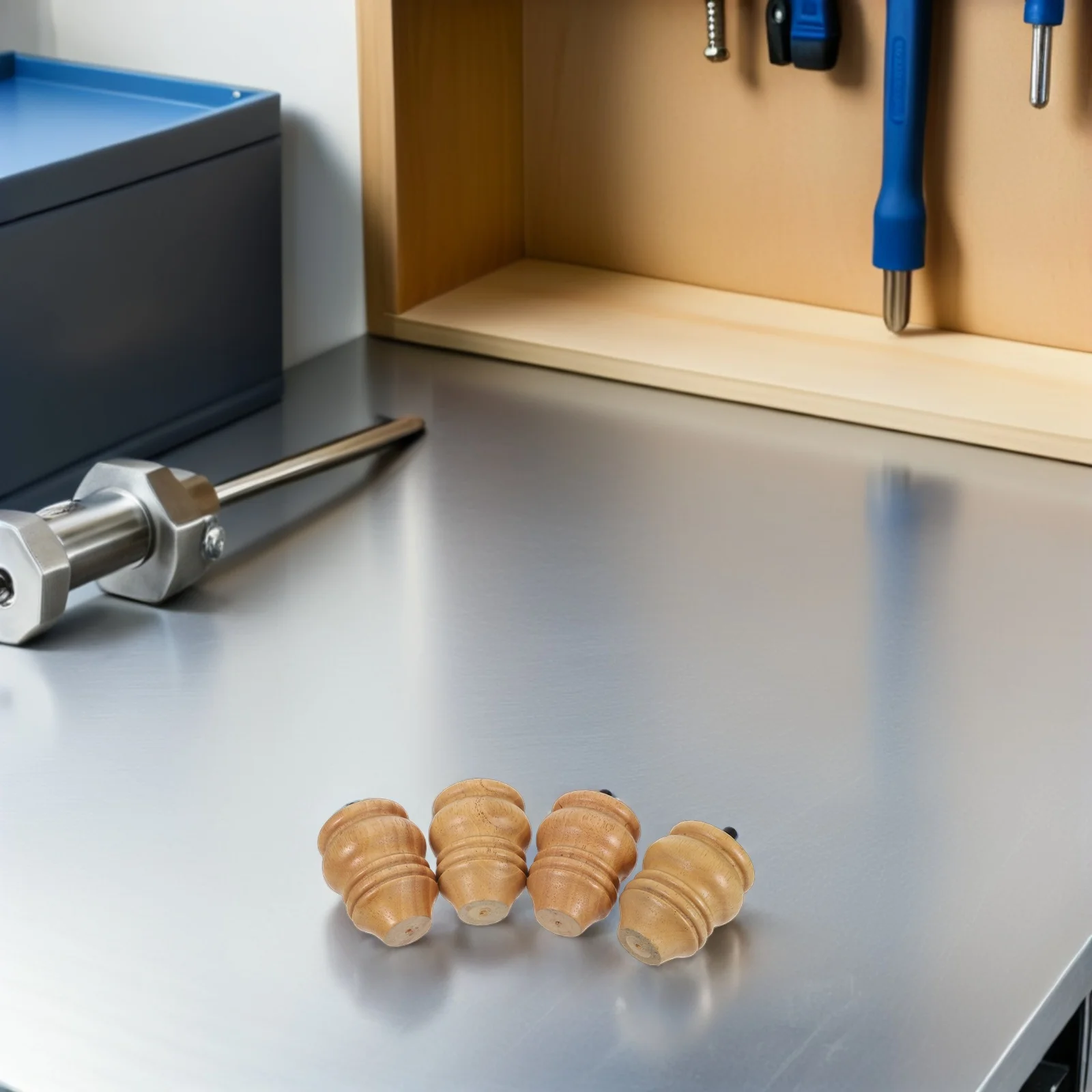 

4pcs 8Cm Rubber Wood Furniture Legs Gourd Shape Turned Bun Feet For Sofa Chair Bed Cabinet Coffee Table Wood Table Legs