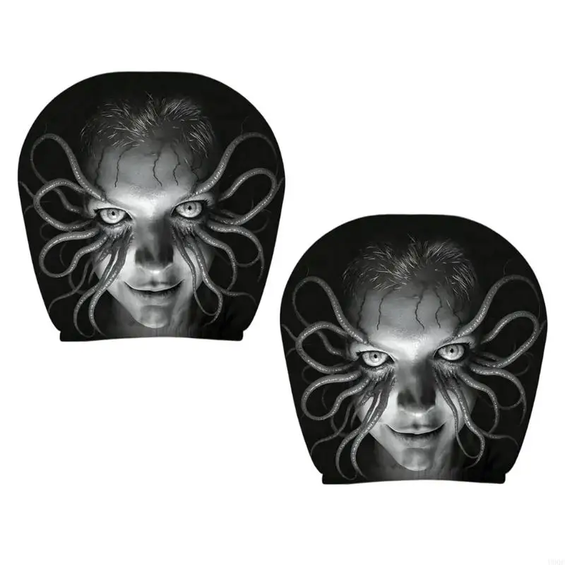 Scary Face Print on Stretch Fabric Set for Spooky Car Interior Styling New