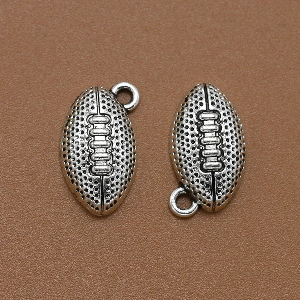 

10 PCS Rugby Pendant Silver Pendants DIY Charm American Football Charms Stylish Design