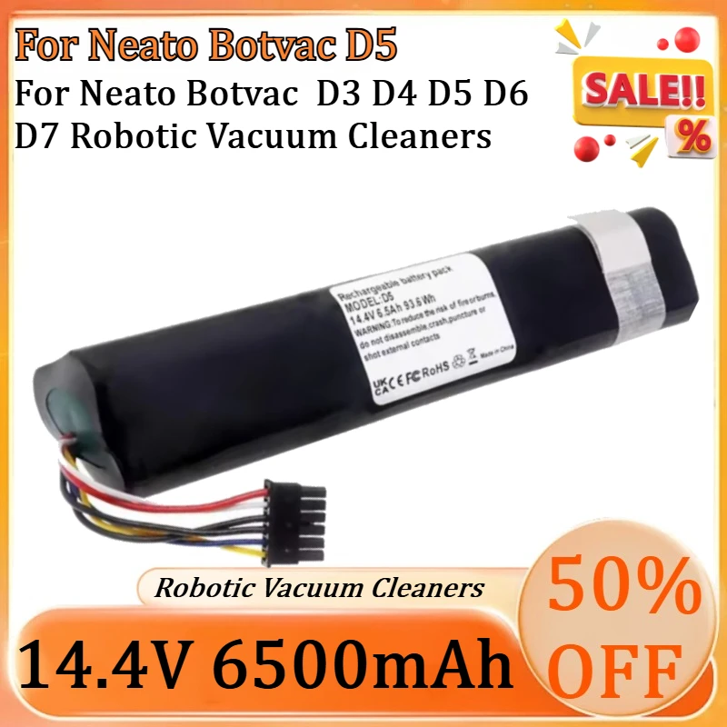 

New 14.4V 6500mAh High Quality Battery Replacement for Neato Botvac D3 D4 D5 D6 D7 Robotic Vacuum Cleaners