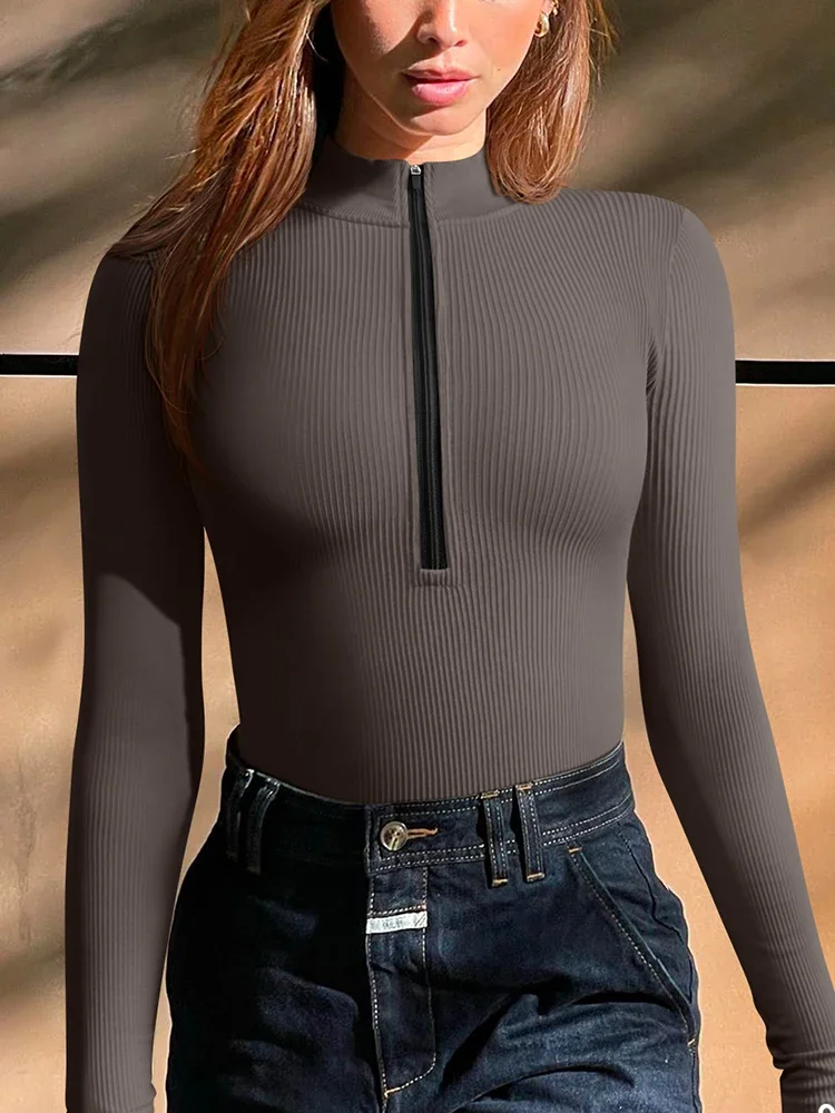 OQQ 심리스 요가 풀오버 셔츠 여성용 스포츠 피트니스 긴팔 골지 하이웨이스트 타이즈 피트니스 요가 스포츠 탑