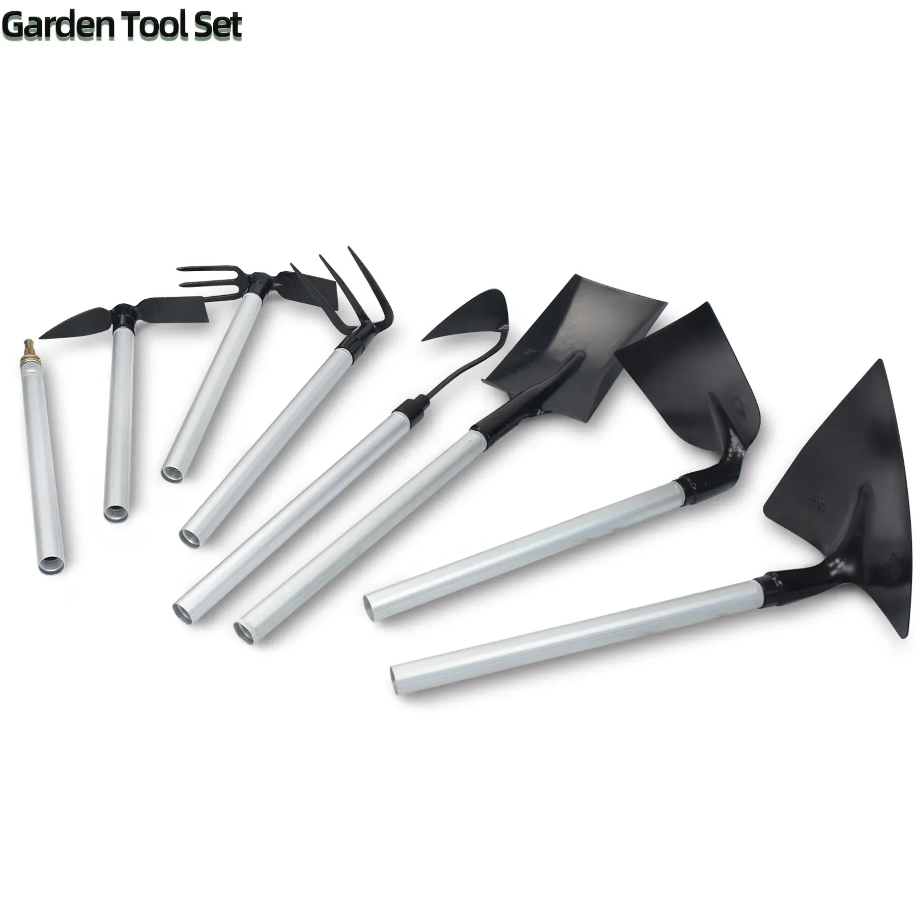 Multi-Function heavy duty Garden Tool Set digging seeding planting weeding tool with extendable handle for gardener