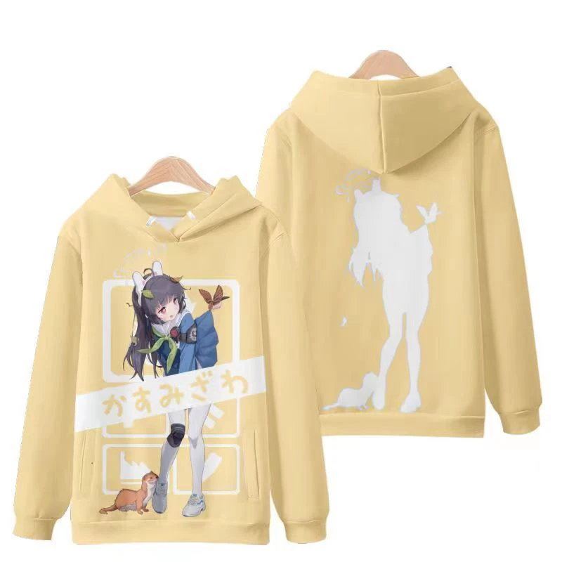 لعبة الأزرق الأرشيف تأثيري هوديس ثلاثية الأبعاد طباعة الرجال النساء أنيمي بلوزات البلوز الخريف/الشتاء Harajuku هوديي Y2k معطف رياضي