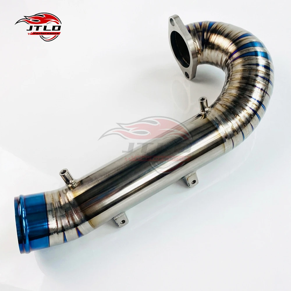 Premium Full Titanium Burnt Blue Turbo Inlet Pipe Kit 76MM Large Diameter For Honda Civic Type R FK8 FK2 Charge Inlet Pipe