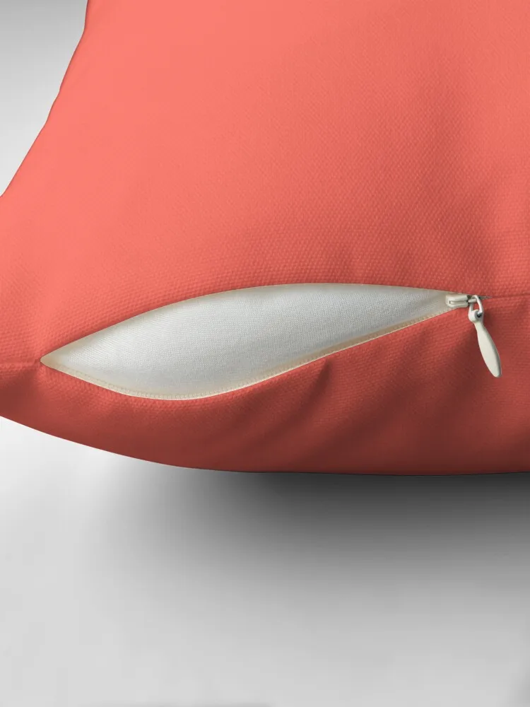 PANTONE COLOR OF THE YEAR 2019 - PLAIN SOLID LIVING CORAL -100 CORAL AND PINK SHADES ON OZCUSHIONS ON ALL PRODUCTS Throw Pillow