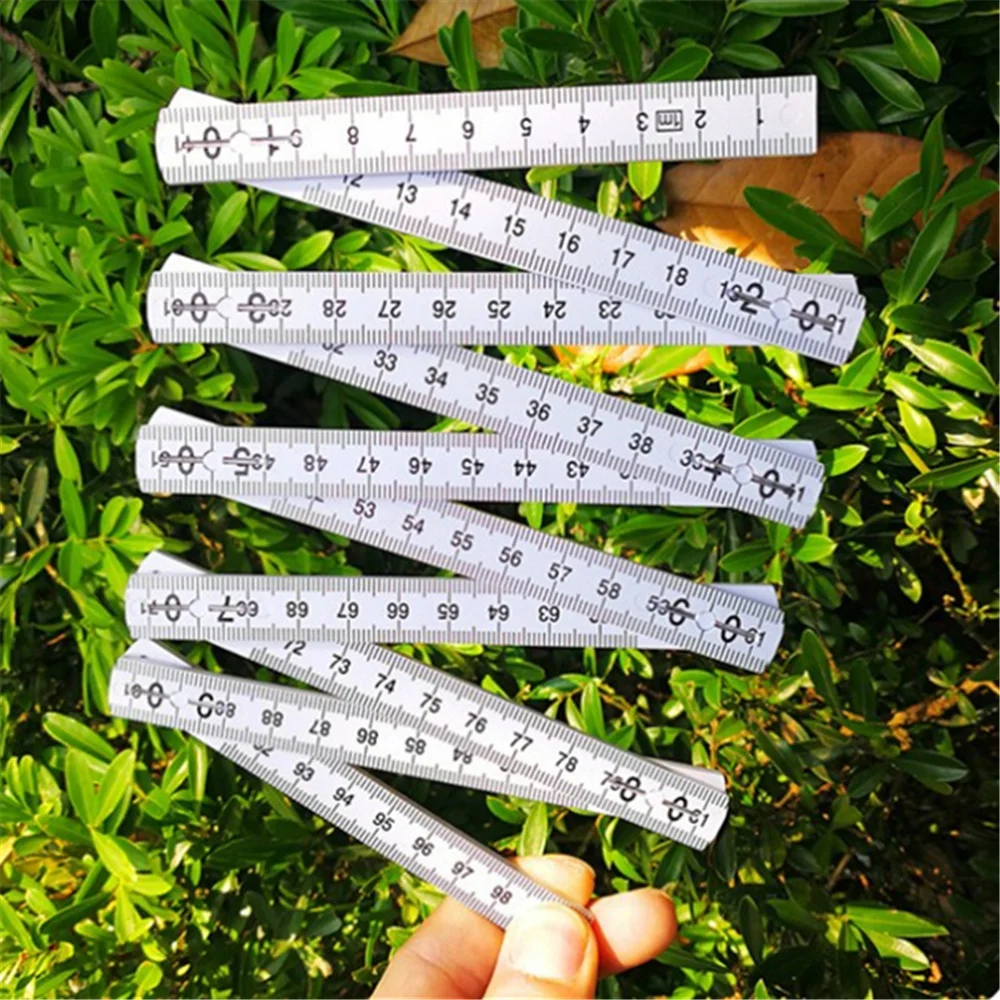 1Pc Portable Plastic Folding  0.5/1Meter 10 Way Ruler Measuring Ruler Woodworking Ruler