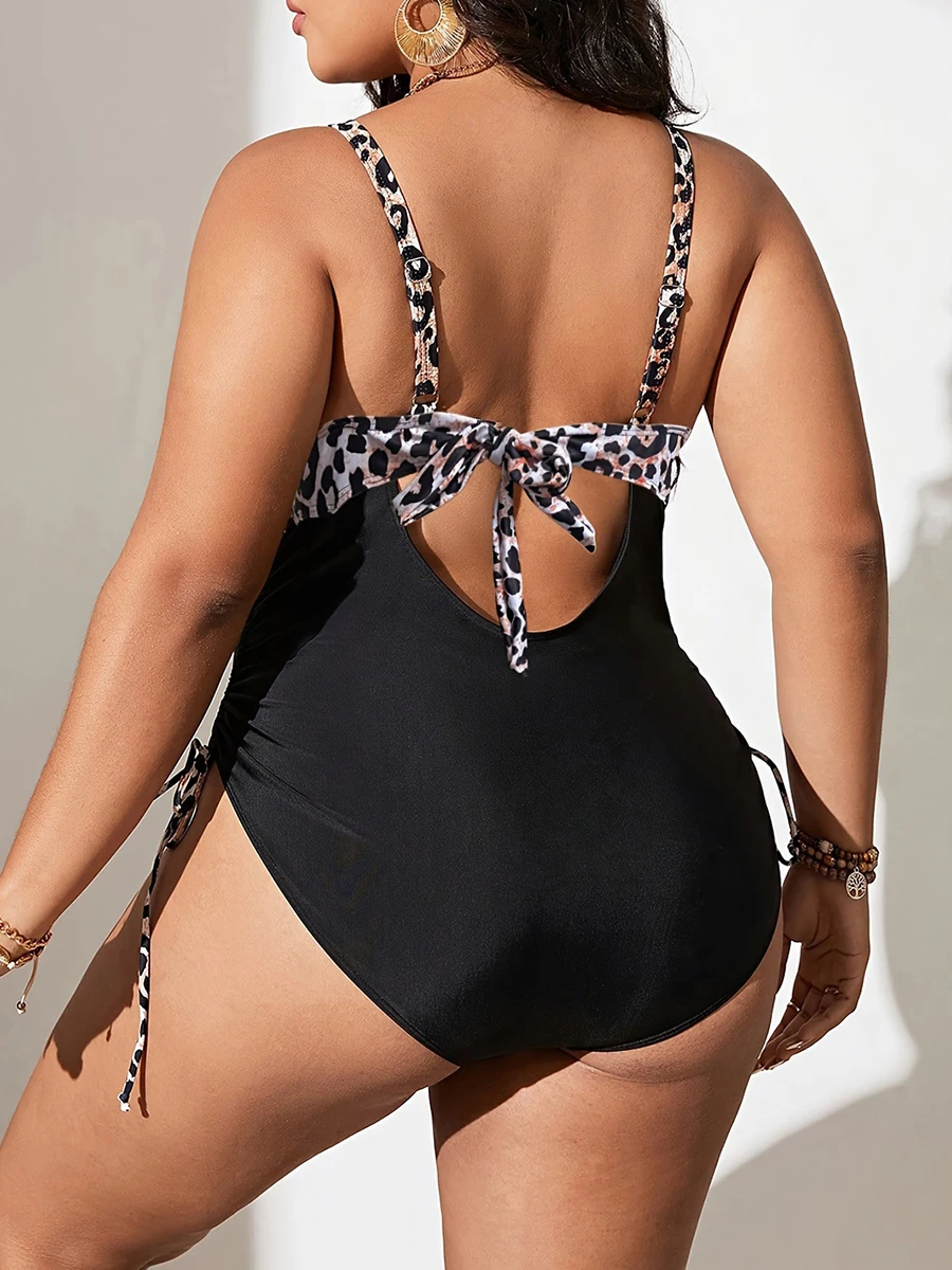Plus Size Leopard One Piece 5