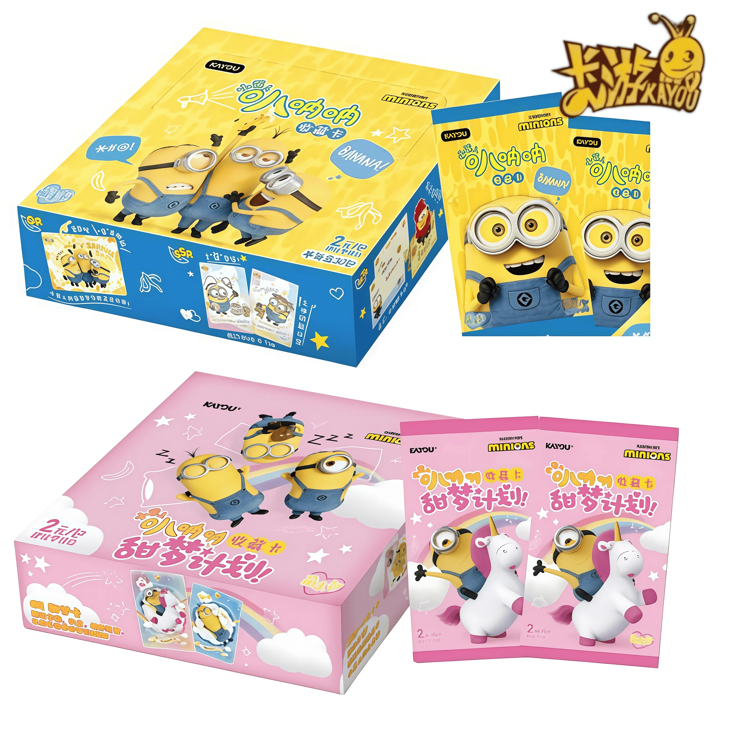 kayou-new-minions-banana-series-official-collectible-cards-1and2-cute-character-bag-movie-anime-merchandise-gifts-fans-gift