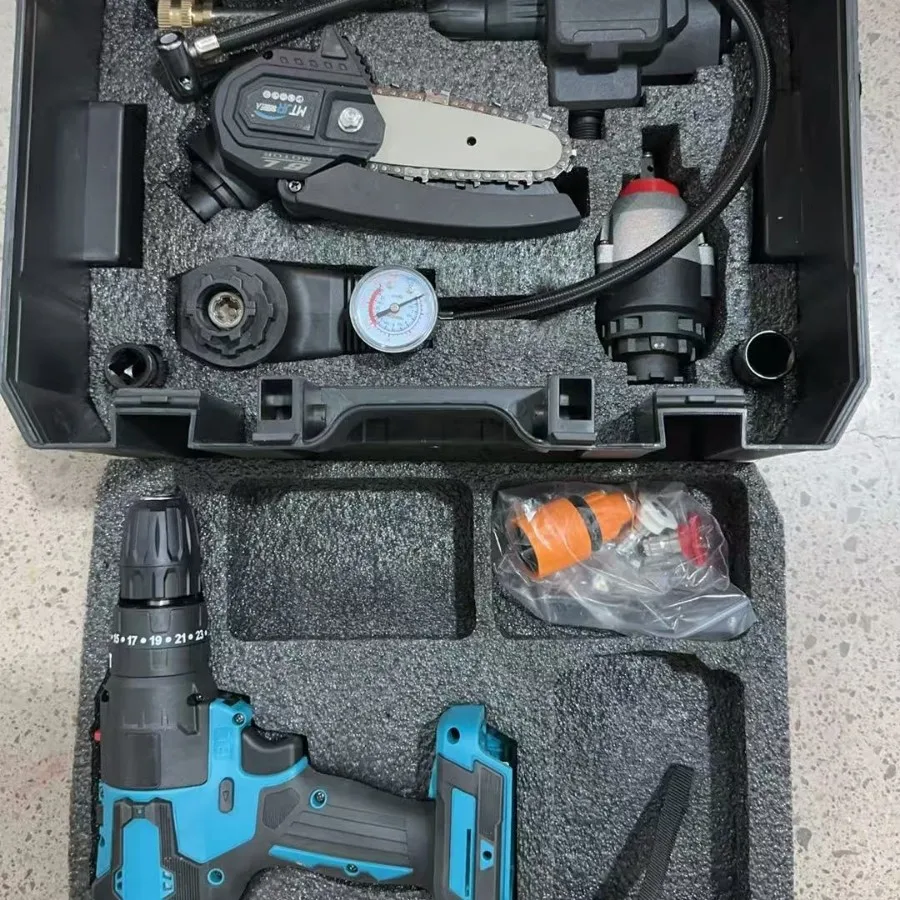21V electric drill new multi-functional impact hand drill lithium electric drill electric screwdriver tool set