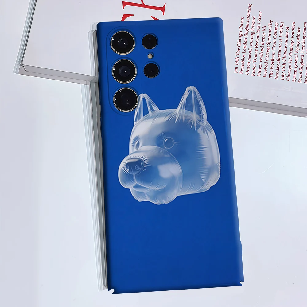 Clear Puppy Phone Case for Samsung Galaxy S26 S25 S24 S23 Ultra Plus Luxury Double-layer anti-fall Back Cover
