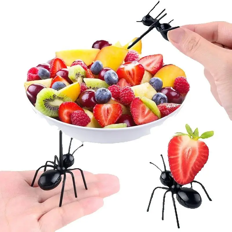 Bento Accessories Mini Ant Fruit Fork Snack Cake Dessert Tableware Kids Snacks Food Kitchen Tableware Party Dinner Fruit Pick