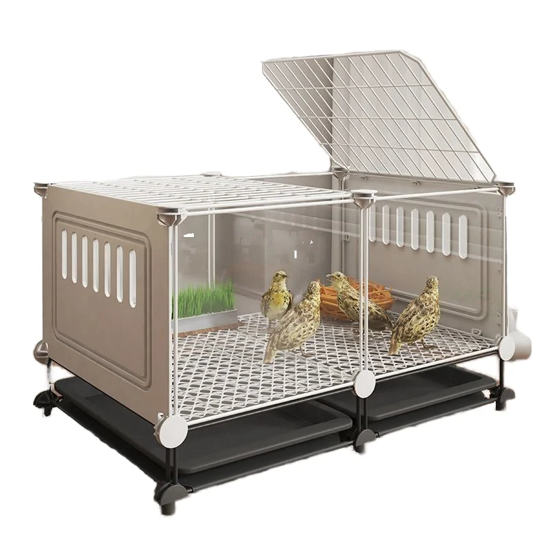 Panoramic Transparent Quail Cage with Tray Anti-Escape Large Breeding Cage for Button Quail Chicks  Multi Size with Wheels
