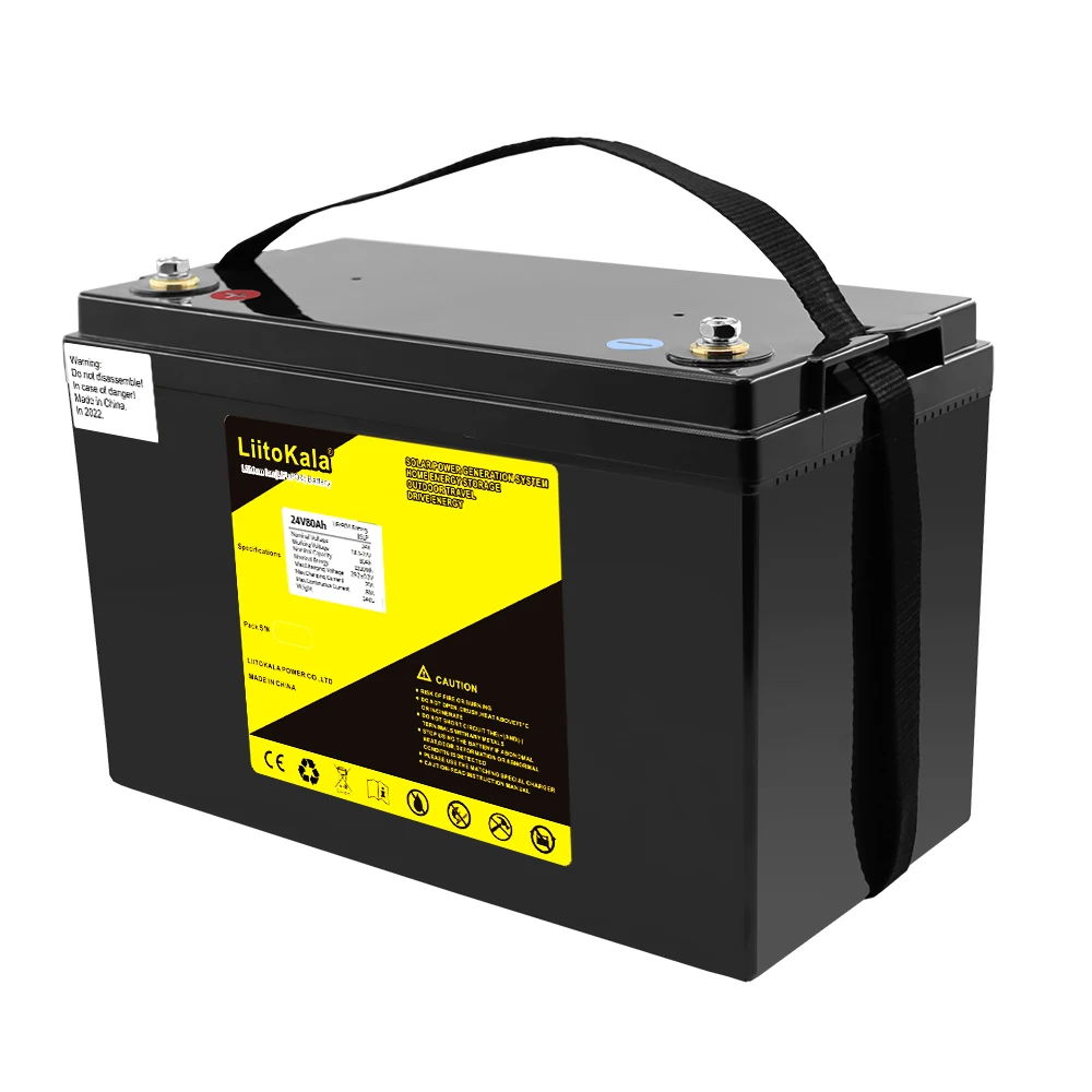 LiitoKala Lifepo4 24V 70AH Battery 8S 100A BMS 25.6V 80AH Lithium Ion Battery Pack 29.2V Charge Voltage for Boat Trolling Motor