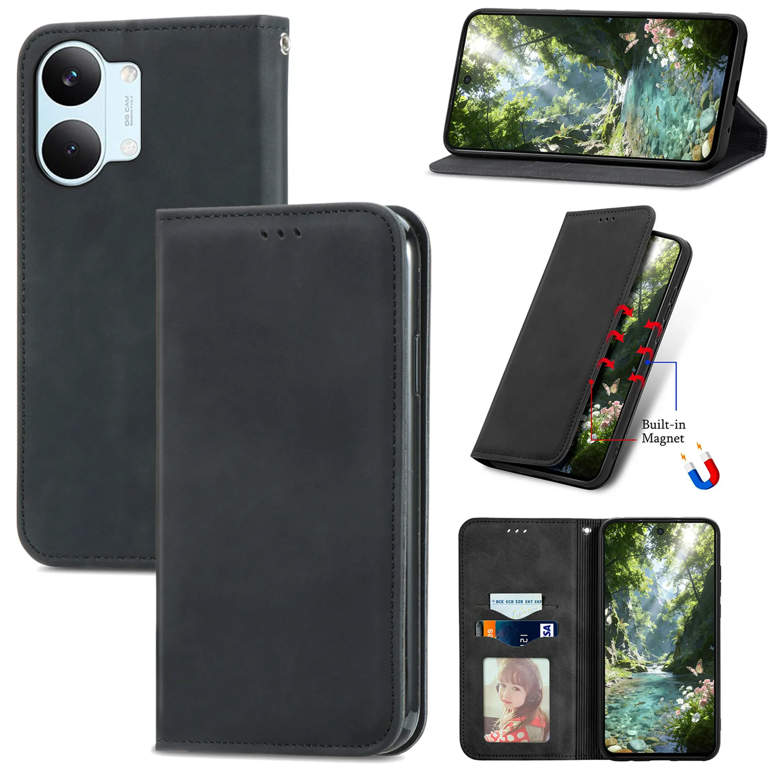 For Xiaomi Poco X8 Pro Max 5G Case Luxury Business Strong Magnetic Wallet Folding Shockproof Protection Back Cover Accessories