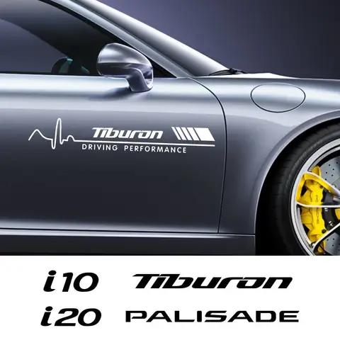 2PCS Car Decals Door Side Vinyl Stickers Auto Accessories For Hyundai Getz STAREX TIBURON GRANDEUR NEXO PALISADE VENUE