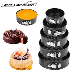 Removable Bottom Non-Stick Metal Bake Mould Round Cake Pan Bakeware Carbon Steel Cakes Molds Kitchen Accessories