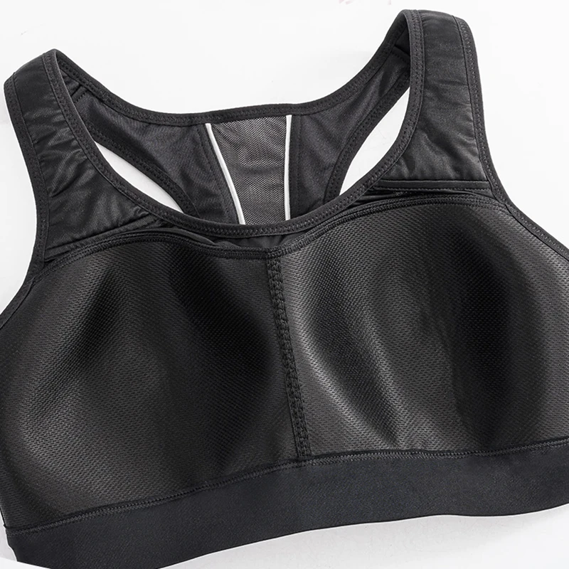 Womens Wireless High Impact Sports Bra Full Coverage Racerback Lightly Padded Supportive Underwear 36 38 40 42 B C D E F G Black