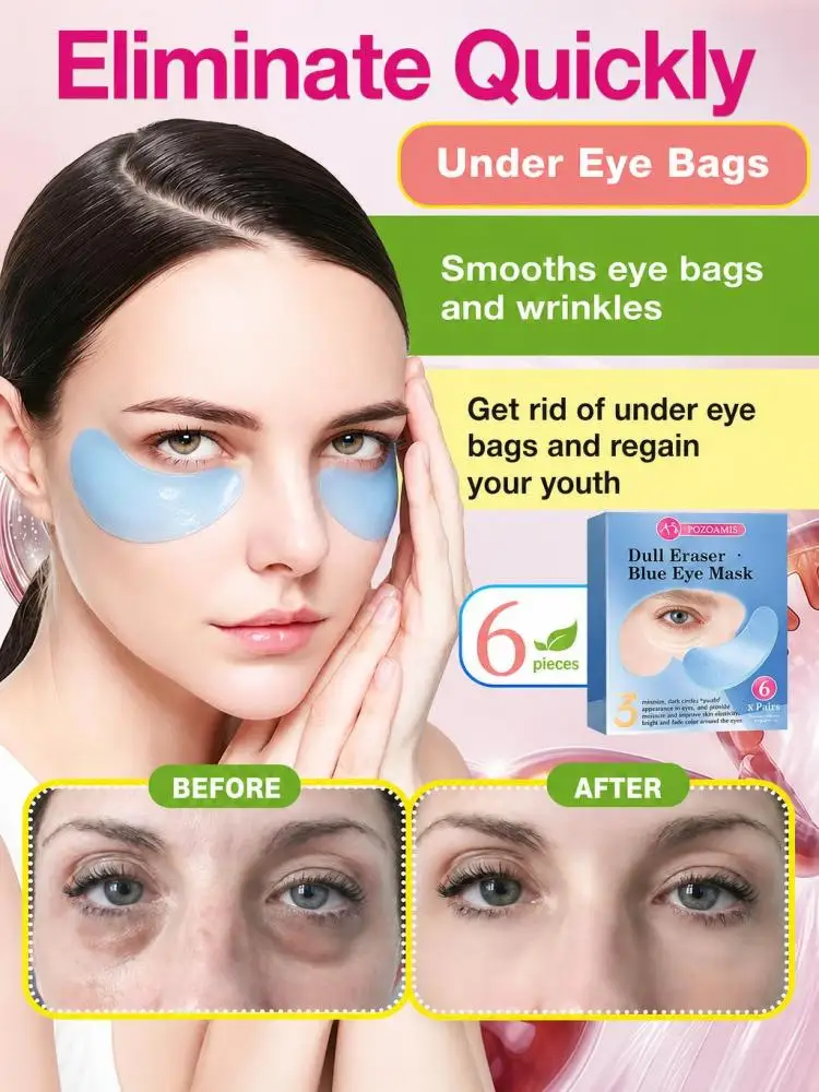 Moisturizing Blue Eye Mask for Eye Area Maintenance, Relieve Dry Tired Eye Skin, Brighten Dark Under-eye Appearance, Smooth Rough Eye Texture, Daily At-home Eye Beauty Treatment