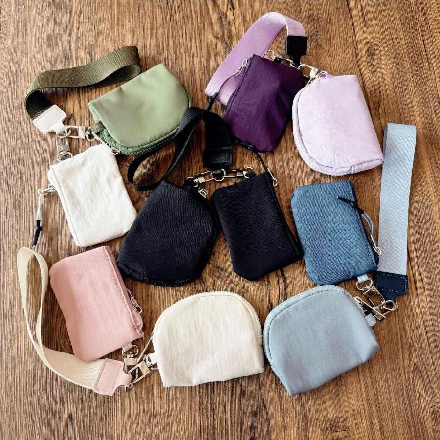 Personalisierte 2-teilige multifunktionale Nylon-Handgelenktasche mit Geldbörse, wasserdichte Doppeltaschen-Münzbörse – Detail 8