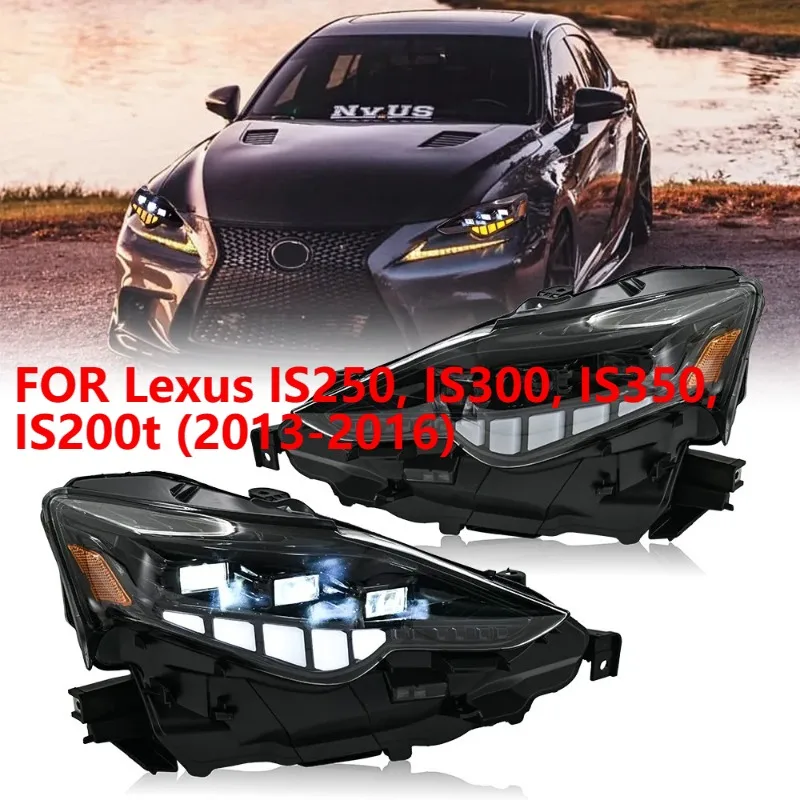

1 пара светодиодных фар проектора для Lexus IS250 300 350 IS200t 2013-2016 передняя фара DRL
