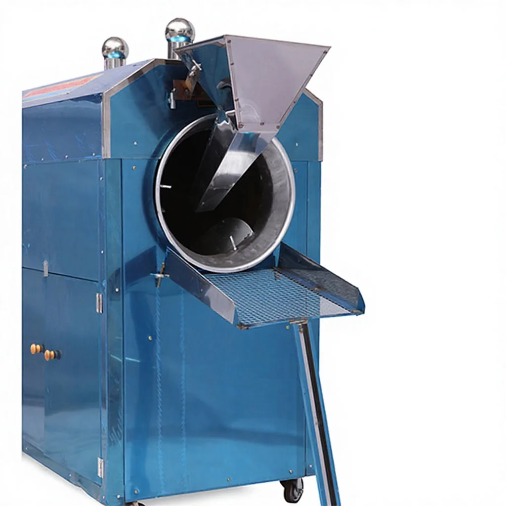 -kk Automatic Soybeans Corn Wheat Nuts Roasting Machine Motor SUS 304 12kg Capacity Gas/Electric Heating Rotary Type Processing