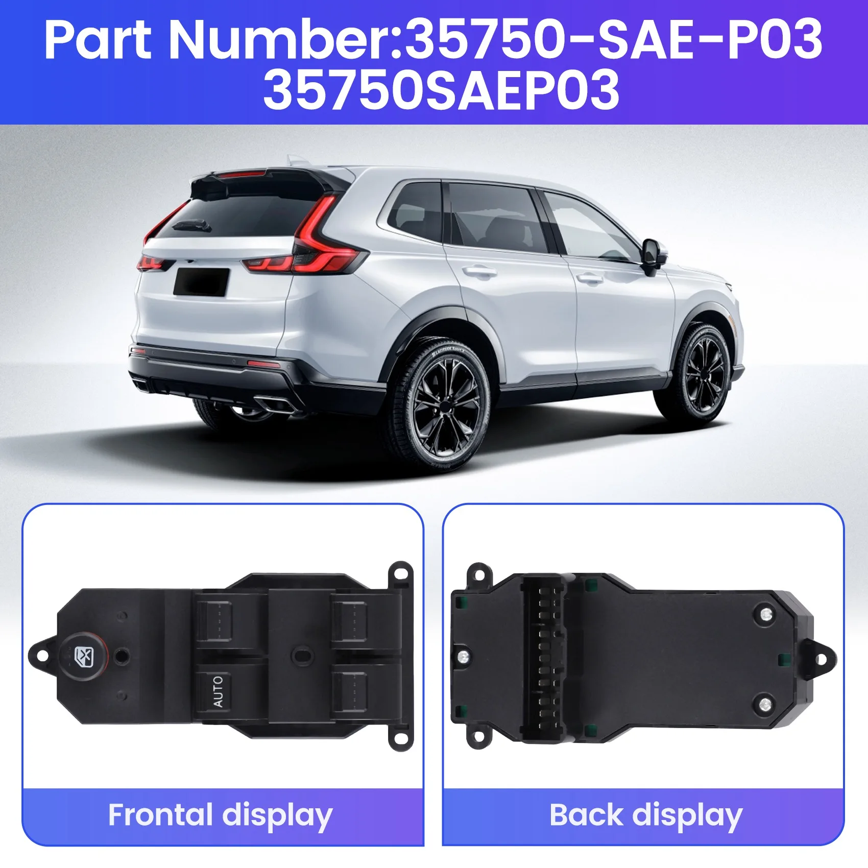 ABTC-مفتاح التحكم في نافذة الطاقة الكهربائية الجانبية للسائق 35750-SAE-P03 35750SAEP03 لهوندا سيفيك CR-V 2001-2005