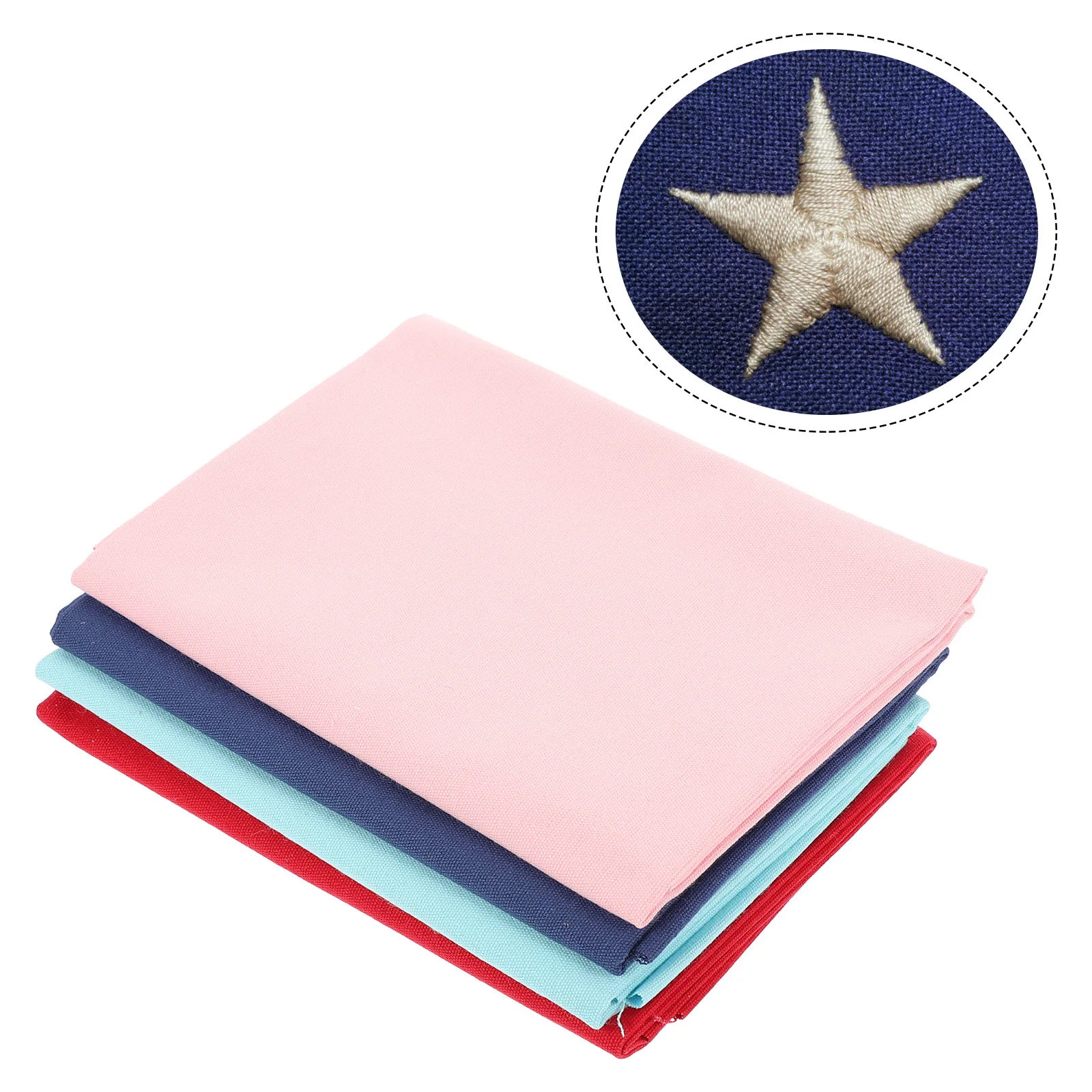 

4Pcs Linen Fabric Embroidery Cloth Solid Color Cross Stitch DIY Needlework Fabric for Sewing Craft Accessories