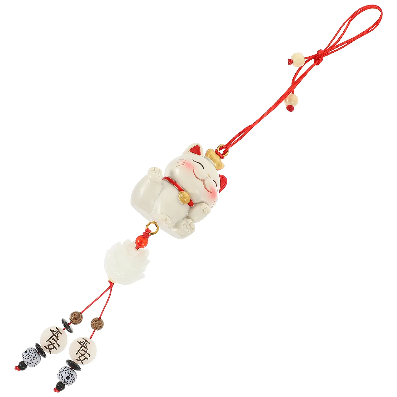 Car Hanging Cat Pendant Lucky Charm Maneki Neko Rearview Mirror Ornament Car Interior Decoration Popular Gift for Women