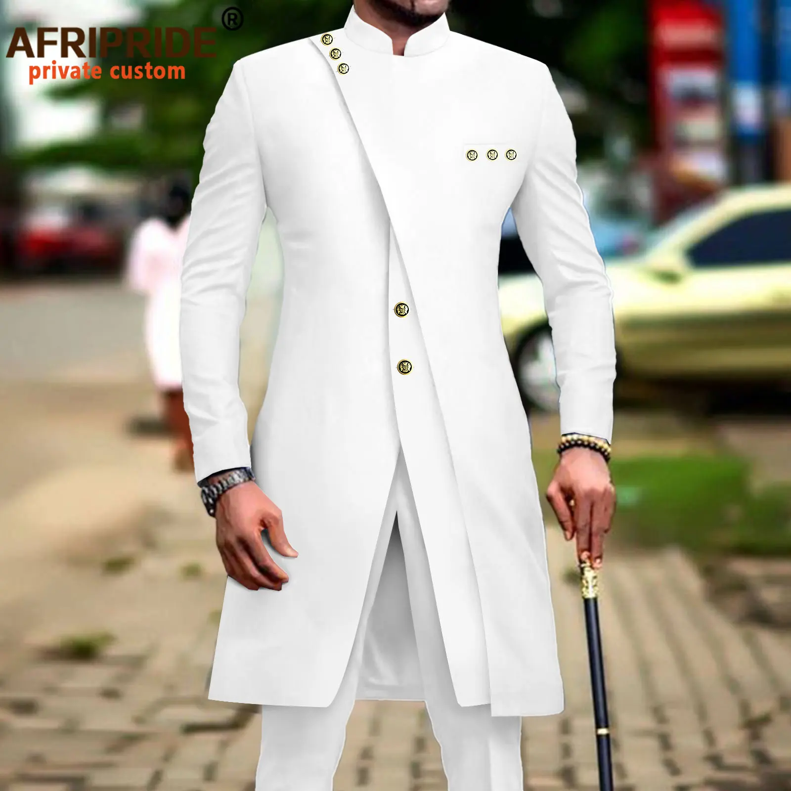 Ternos africanos para homens ajuste fino único breasted blazer e calças conjunto vestido de negócios terno festa casamento à noite a2316022