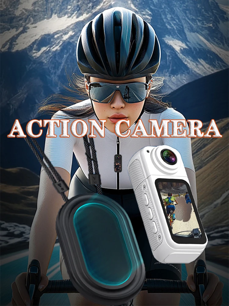 

Мини-экшн-камера, портативная, 2,7K 180, широкоугольный, Wi-Fi, записывающее устройство, кронштейн, камера для езды на велосипеде, катания на лыжах, долговечная