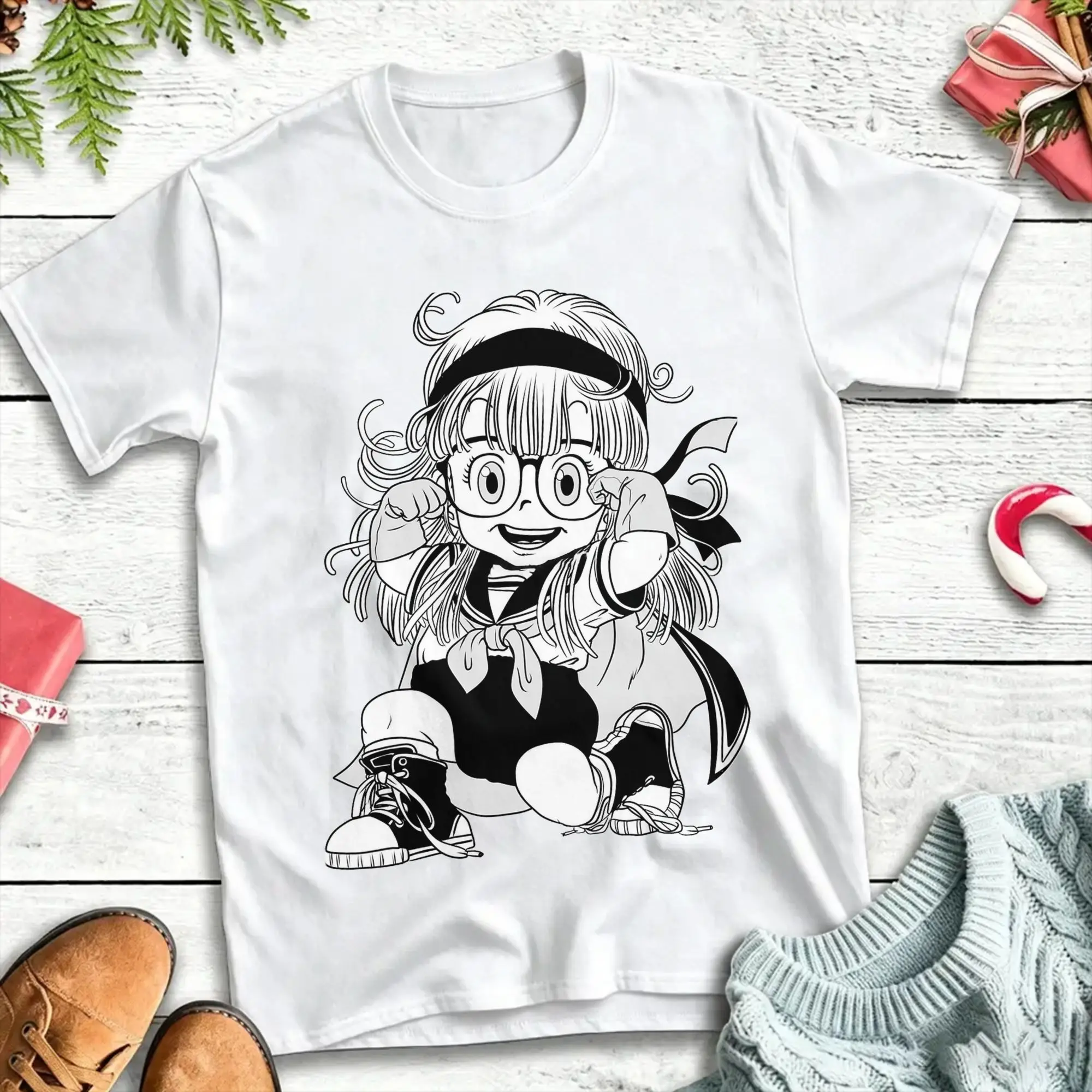 Men Women T-Shirt Arale Dr Slump Funny 100% Cotton Tee Shirt Short Sleeve Toriyama 90s Manga T Shirt Crew Neck Tops Plus Size