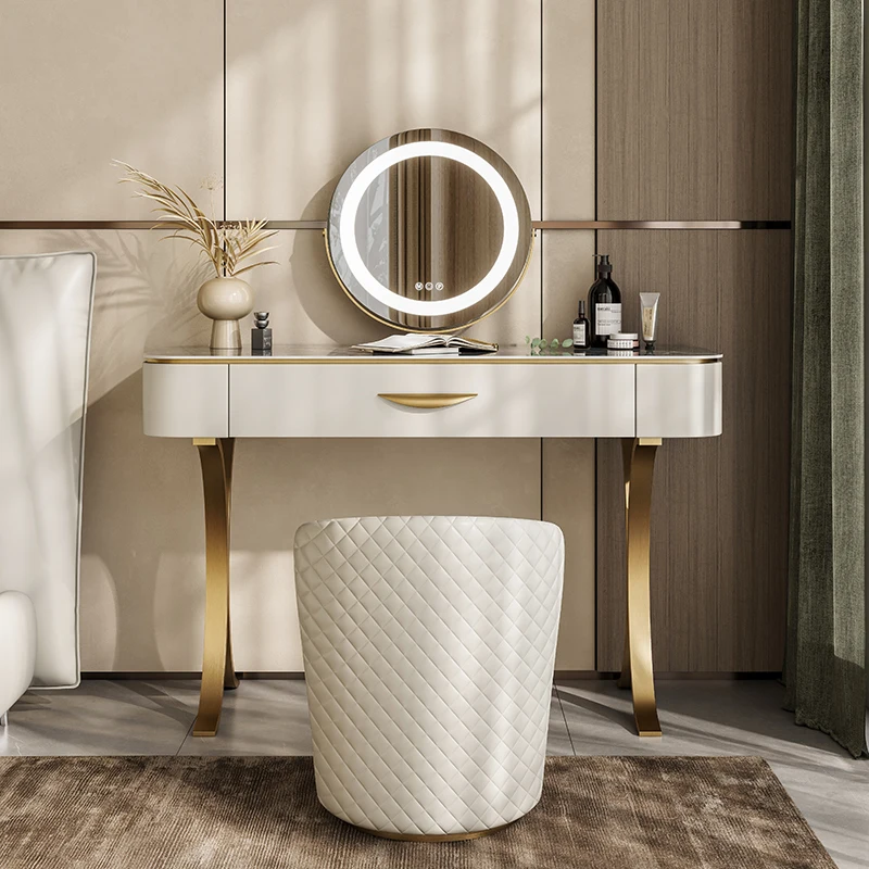 

Minimalist High-End Vanity Rock Slab Bedroom Small House Designer Modern Minimalist Dressing Table Light Luxury