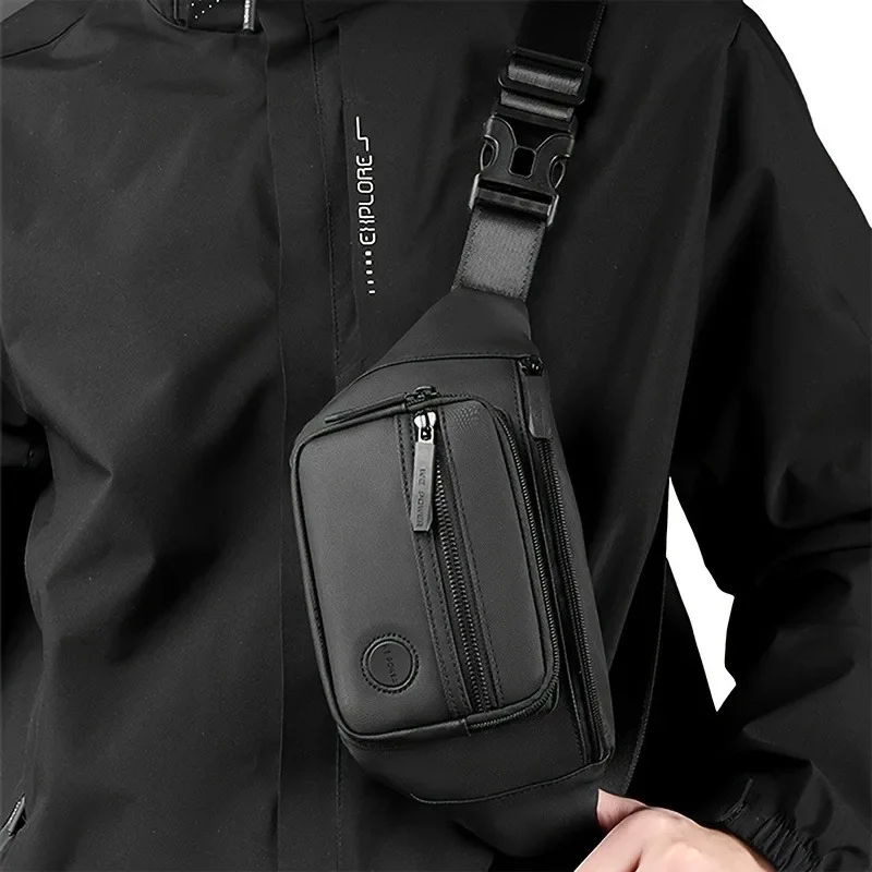 

New Waist Bag for Men, Casual Sports Outdoor Chest Bag, Zipper Closure, Versatile Single Shoulder Large Capacity Crossbody Bags