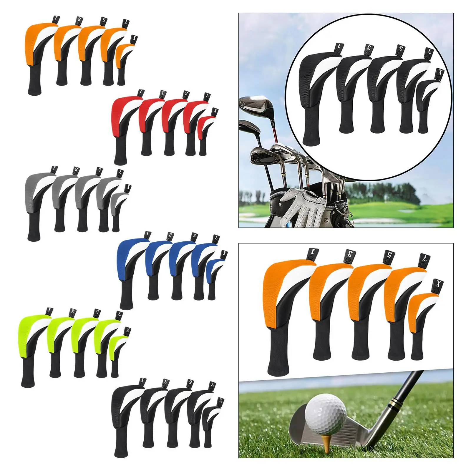 

Набор из 5 чехлов на голову для гольфа, деревянные головные уборы для мужчин и женщин, подарок для