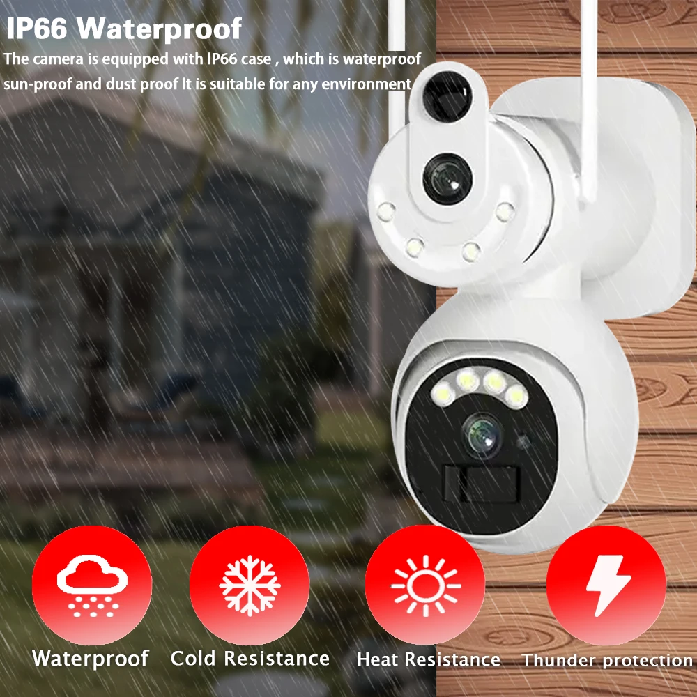 8MP UHD Dual Screen Solar WiFi Camera 4K Outdoor Dual Lens Full Color PIR-detectie Human Auto Tracking Solar Beveiligingscamera