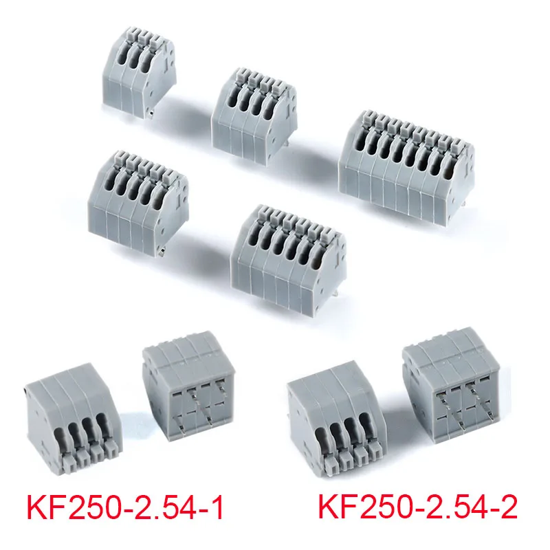 5Pcs KF250-2.54 Terminal Blocks Spring type PCB KF250 dg250 Binding Post Wire Connecting Pitch 2.54mm 300V/4A 2p 3p 4P 5P 6P 8p