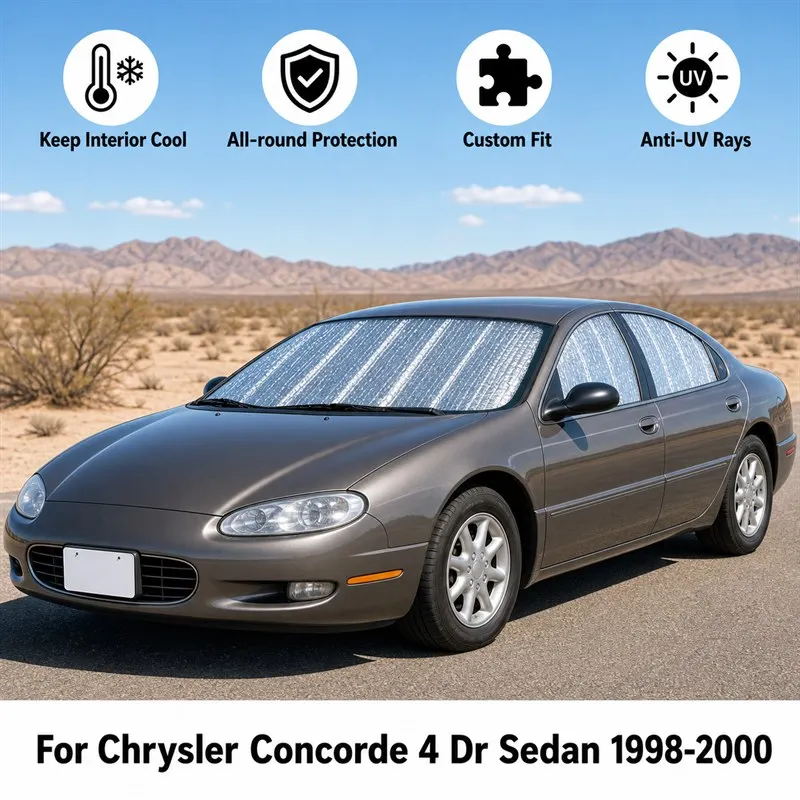 For Chrysler Concorde 4 Dr Sedan 1998-2000 Full Set Car Window Sunshades UV Block Privacy Heat Insulated Foldable Car Curtain
