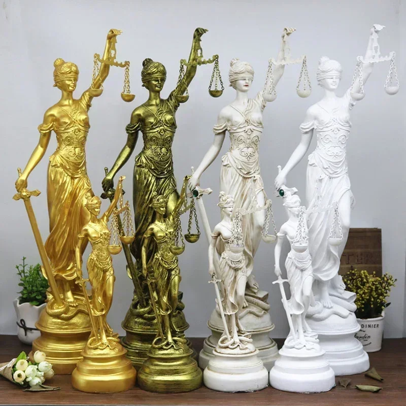 Ancient Greece Presided Over Justice Law Balance Goddess Themis Resin Sculpture Court Law Firm Figurines Home Decoration Crafts