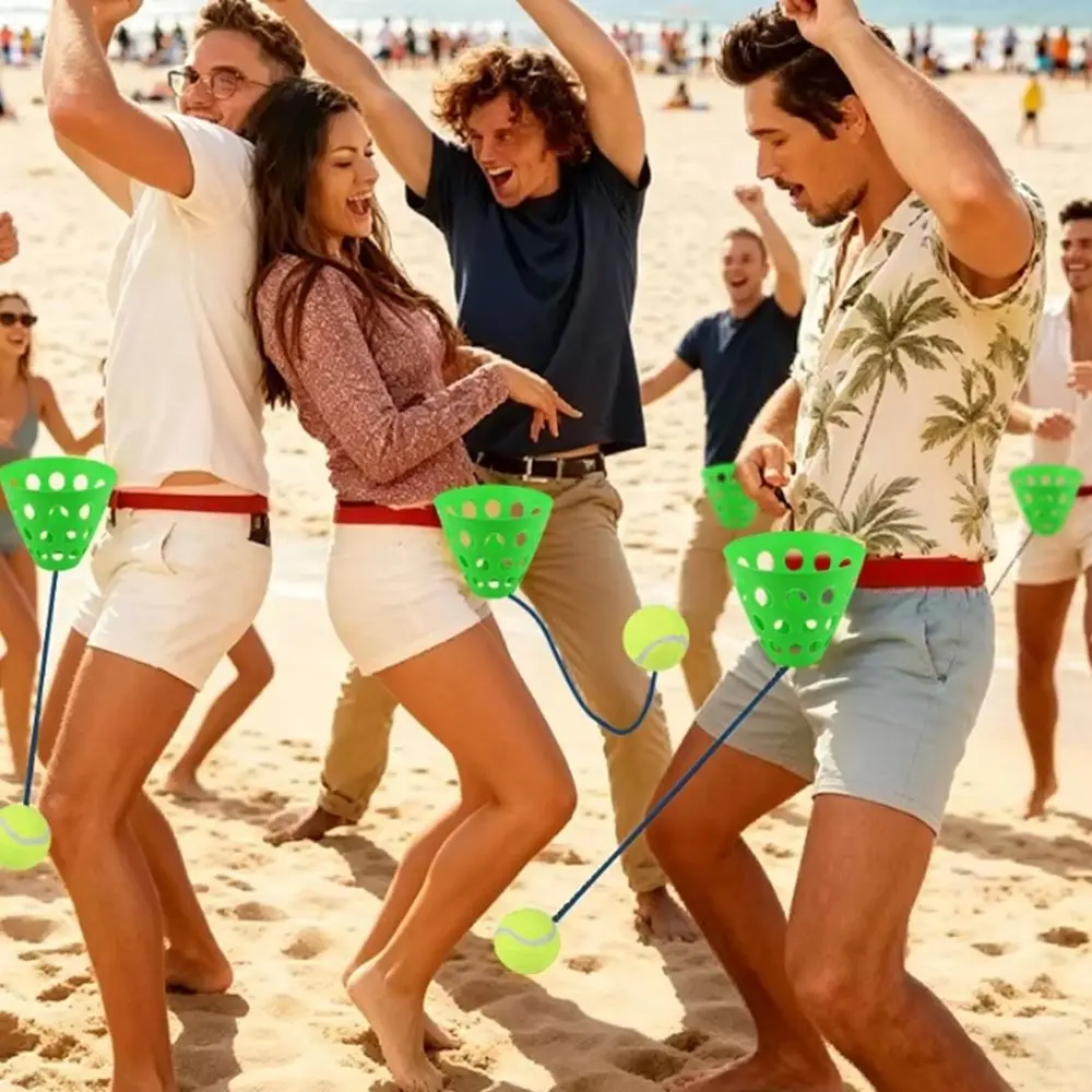 Interactive Catch Balls Swing Bucket Game Multiplayer Interactive Funny Game Swinging Ball Game Eye Waist Coordination