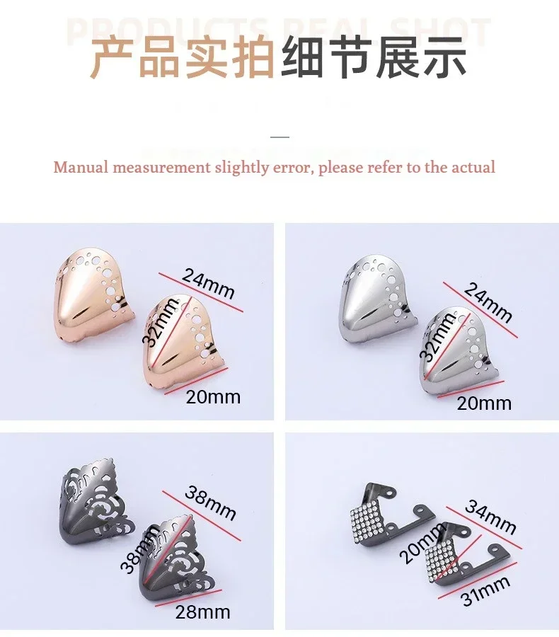 Frauen High Heel Metall Kappe Kappe Tragen und Reißen Concealer Anti-kicking Leder Schuhe Punkt Schutz Flache Schuh Tipps kappe Accessorices – Detail 10