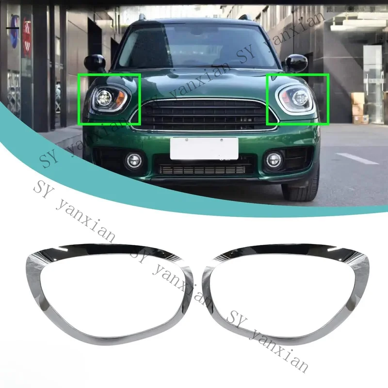 SY+ 2Pcs Headlight Bezel Set For 2017-2023 Mini Cooper Countryman Left & Right Side；