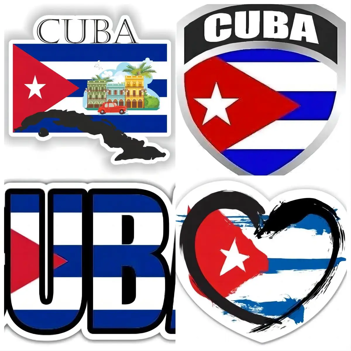 

Cuba Heart Cuban Flag Bandera Cubana Vinyl Sticker for Car Laptop I-Pad Waterproof Decal Automotive Workshop ToolsTrunk Stickers